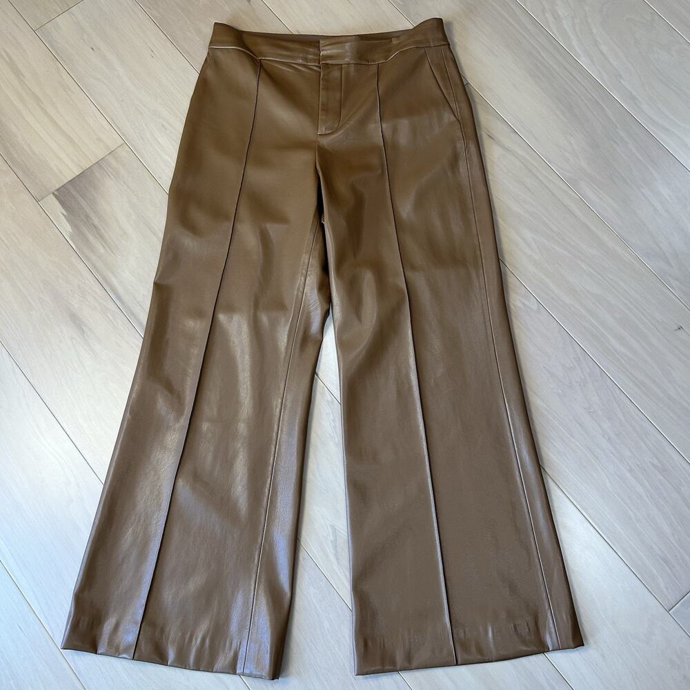 Alice + Olivia Dylan Wide-Leg Vegan Leather Pants In Brown Women’s 12